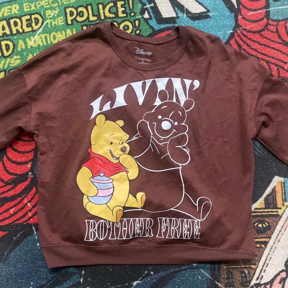 Disney (living brother free) Winnie The Pooh Sweatshirt Women's XL Long Sleeve